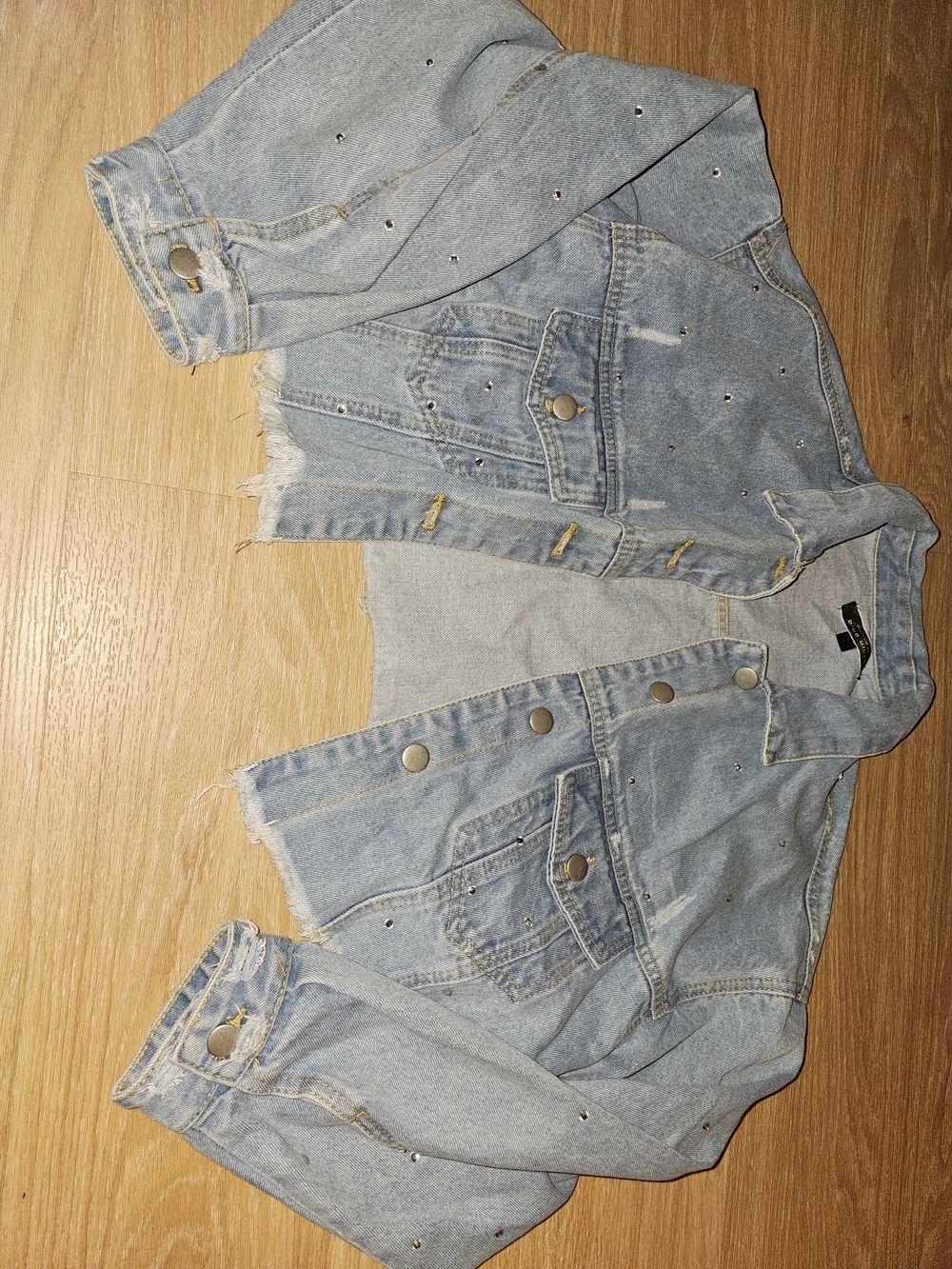 Blue Blush Light Wash Jean Jacket with Stud Accents